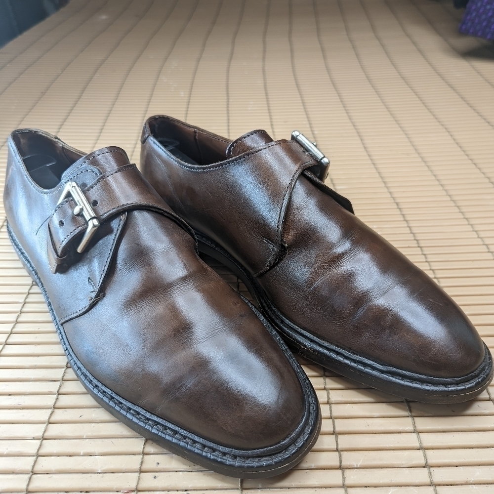 Allen Edmonds Norwich Men’s Single Monk Strap Brown Leather Size 9D. 114.4pm